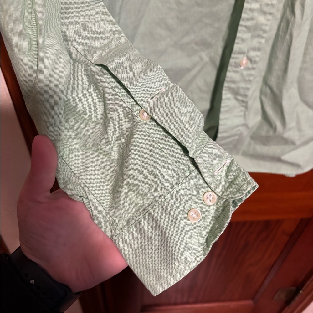 RALPH LAUREN Men’s Pastel Green Long Sleeve Button-down Shirt - Picture 4 of 5